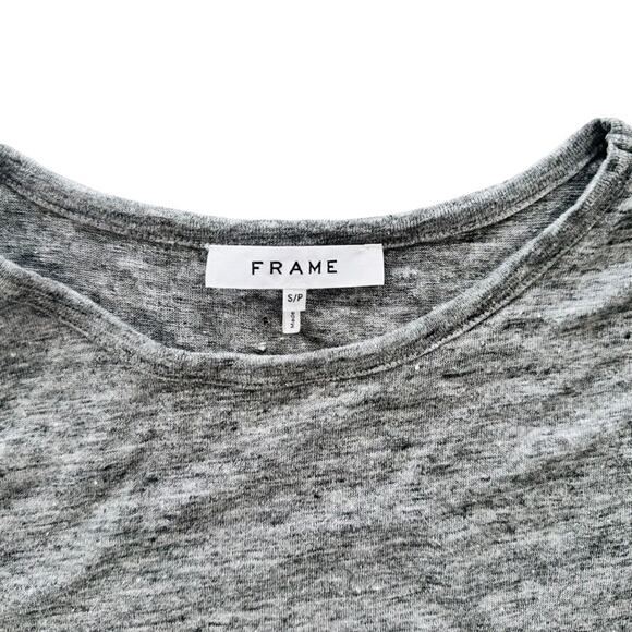 Frame Denim Melange Slub Knit Cap Sleeve Shirt Grey Size Small #LWTS0788 - Picture 3 of 6